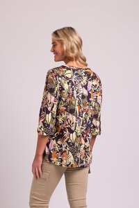 Memo Print Swing Back Detail Top