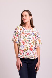 Preen Print Ruffles Scoop Hem Top