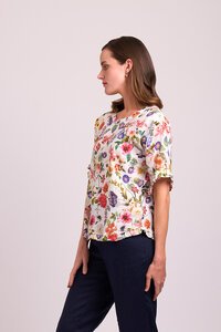 Preen Print Ruffles Scoop Hem Top