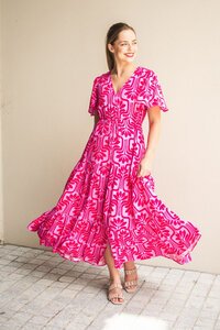 Fria The Label Flower Tile Selma Maxi Dress