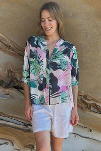 Worthier Deia Leaf Print Top