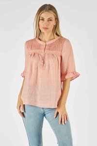 Worthier Marie Frill Linen Top