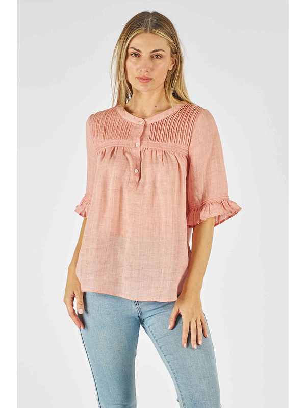 Worthier Marie Frill Linen Top