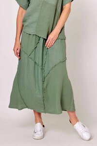 La Strada Raw Edge Patched Skirt