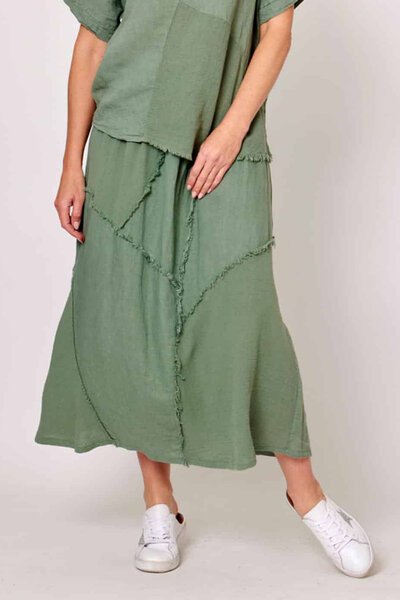 La Strada Raw Edge Patched Skirt-new-Preen