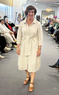 Worthier Lorah Tie Front Linen Dress