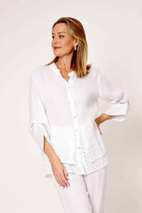 La Strada Openwork Panel Shirt