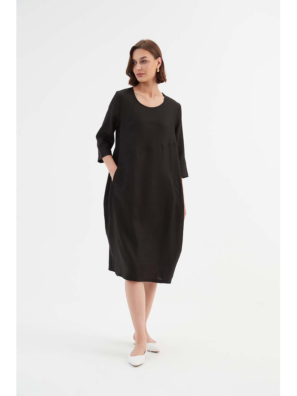 Tirelli Linen Diagonal Seam Dress