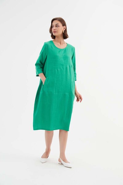 Tirelli Linen Diagonal Seam Dress-new-Preen