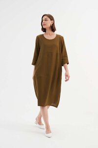 Tirelli Linen Diagonal Seam Dress