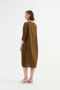 Tirelli Linen Diagonal Seam Dress