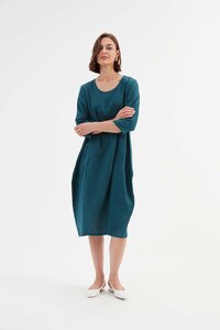 Tirelli Linen Diagonal Seam Dress