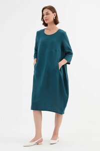 Tirelli Linen Diagonal Seam Dress