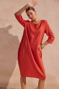 Tirelli Linen Diagonal Seam Dress