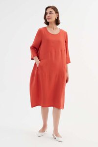 Tirelli Linen Diagonal Seam Dress