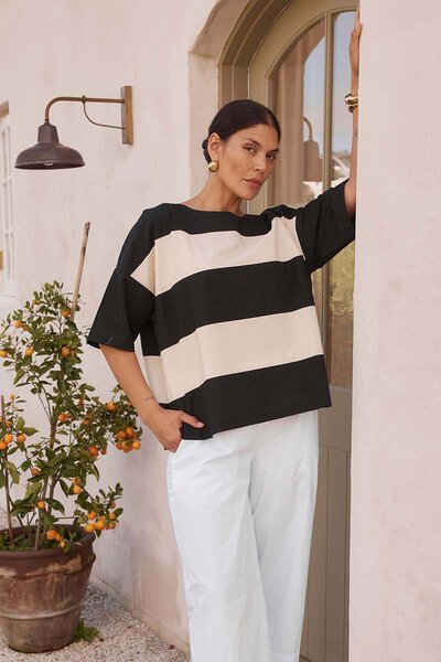 Tirelli Boxy Stripe Top-new-Preen