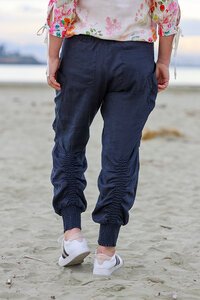 Foil Rouched Hem Pant