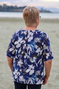 Oh Three Print Easy Fit Pleat Back Top