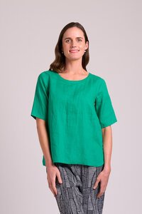 Oh Three Plain Easy Fit Pleat Back Top