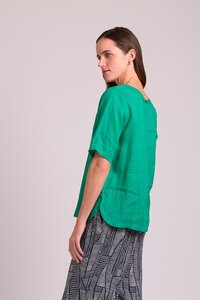 Oh Three Plain Easy Fit Pleat Back Top