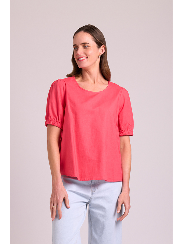 Oh Three Plain Puff Sleeve Top