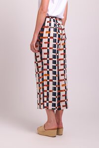 Foil Print Wide Leg Cropped Pant