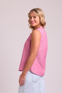 Oh Three Ruffle Neck Sleeveless Top