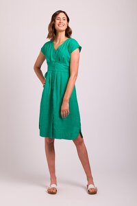 Oh Three Plain Button Front Dress