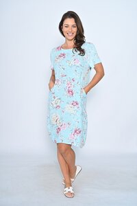 Cali & Co Pastel Floral Linen Dress