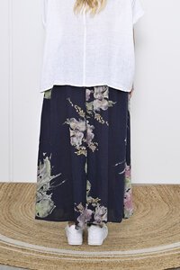 Cali & Co Wide Leg Linen Floral Pant