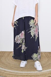 Cali & Co Wide Leg Linen Floral Pant