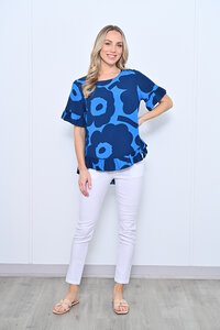 New U Elora Print Ruffle Top