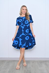 New U Elora Print Ruffle Sleeve Dress