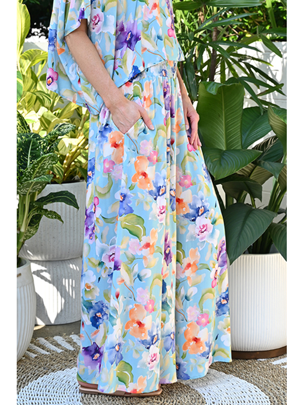 New U Livia Print Wide Leg Pants