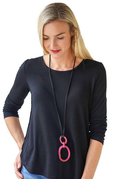 Archer House Triple Loop Pendant Necklace-best-sellers-Preen