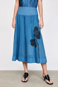 Veronika Maine Cotton Silk Poppy Skirt