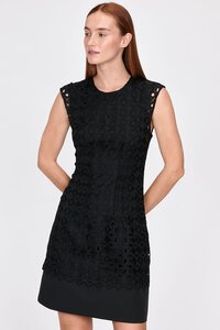 Veronika Maine Geometric Scalloped Shift Dress