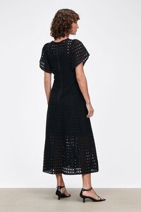 Veronika Maine Geometric Broderie Midi Dress