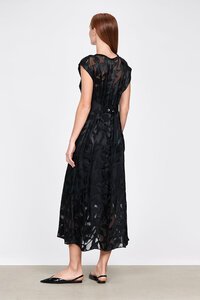 Veronika Maine Silk Leafy Burnout Midi Dress