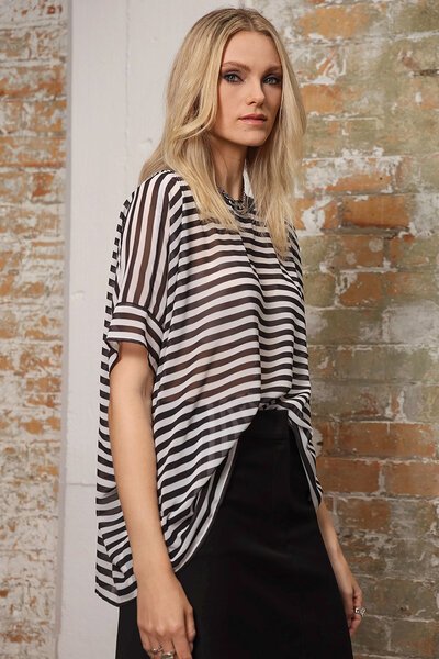 Storm Stripe Oversized Top-new-Preen