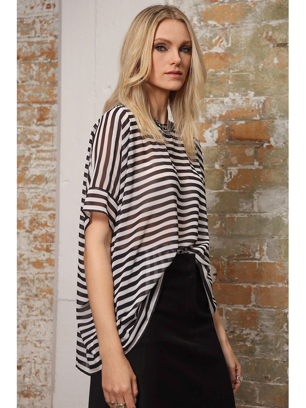 Storm Stripe Oversized Top