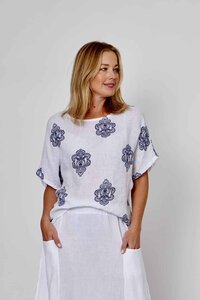 La Strada Paisley Print Top