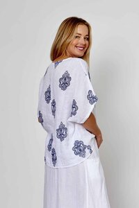 La Strada Paisley Print Top