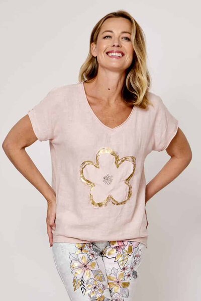 La Strada Applique Flower Top-new-Preen