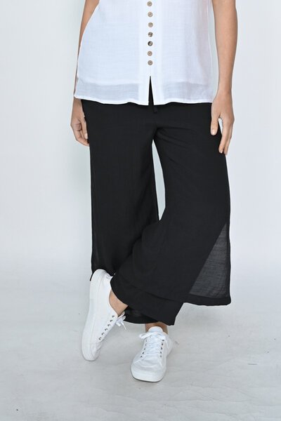 La Mode Side Button Layered Pant-new-Preen