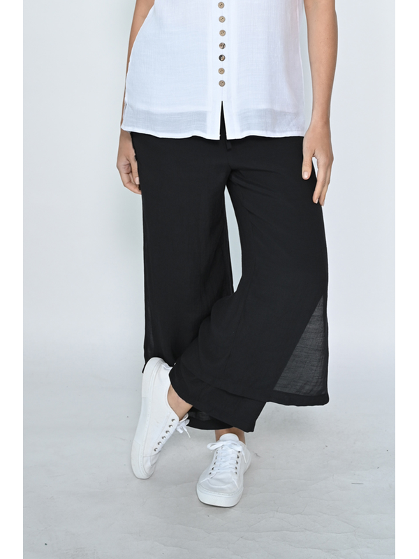 La Mode Side Button Layered Pant