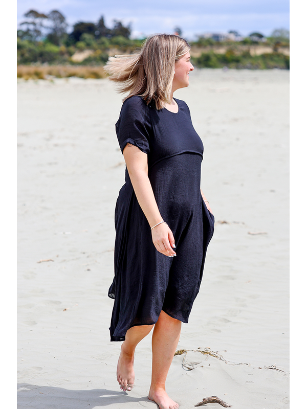 La Mode A-Line Layered Midi Dress