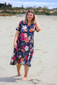 La Mode Layered Floral Midi Dress