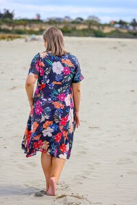 La Mode Layered Floral Midi Dress