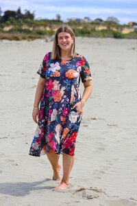 La Mode Layered Floral Midi Dress